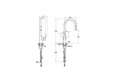 Смеситель Inox для кухни, с выдвижным изливом